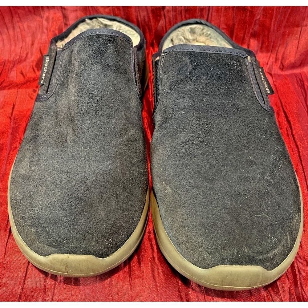 Skechers Gen5 Goga Max Navy Suede Leather Clogs Mules Shoes Womens 7 15530W - Picture 4 of 8